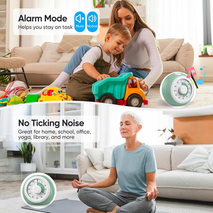 60 Minute Visual Timer for Kids, Silent Countdown Clock