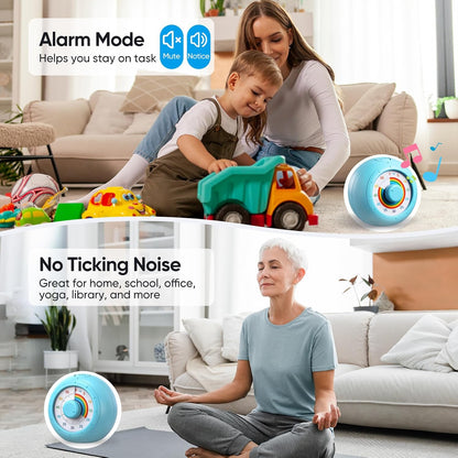 60 Minute Visual Timer for Kids, Silent Countdown Clock