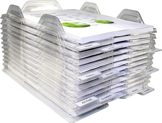 File Organizers - Letter Size, Stackable Trays for Desk - for Office Files, Mail, Documents