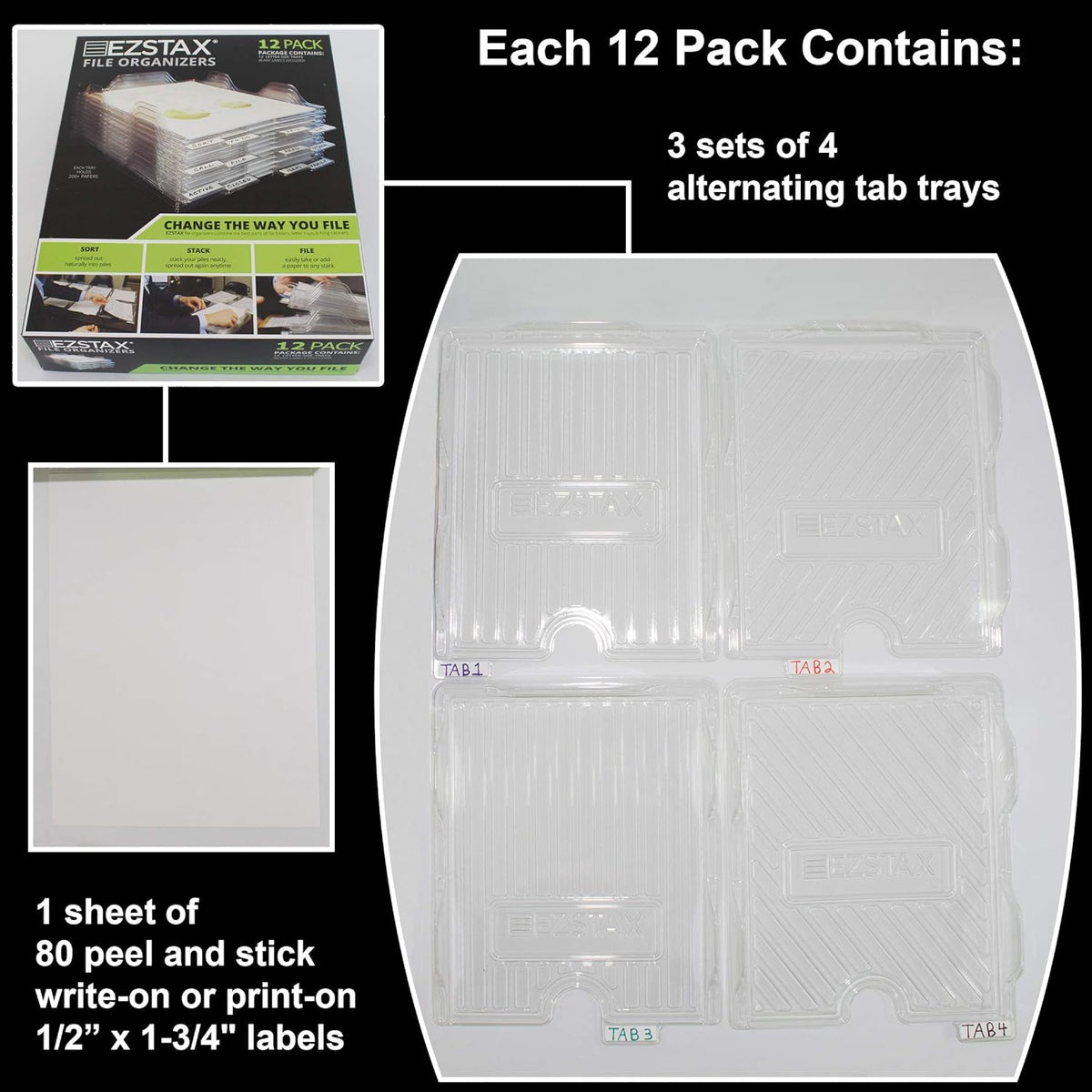 File Organizers - Letter Size, Stackable Trays for Desk - for Office Files, Mail, Documents
