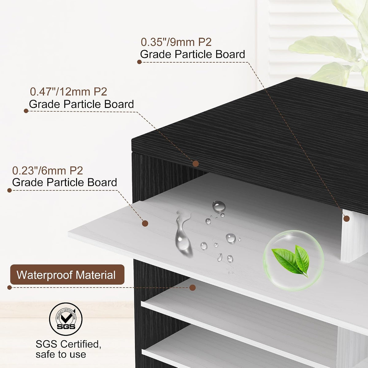 12 Compartments Wooden Literature Organizer with Adjustable Shelves, 6000 Sheets Capacity Paper Organizer, Classroom Mailbox and Mail Sorter for Teachers and Office, Retro Gray/White