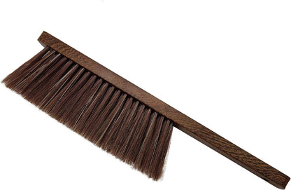 Hand Broom Brush, Dust Brush for Cleaning, Wood Block Hand Brush, Soft Bristle Cleaning Brush for Car Bed Furniture Clothes Garden Couch Draft (Curved Handle)
