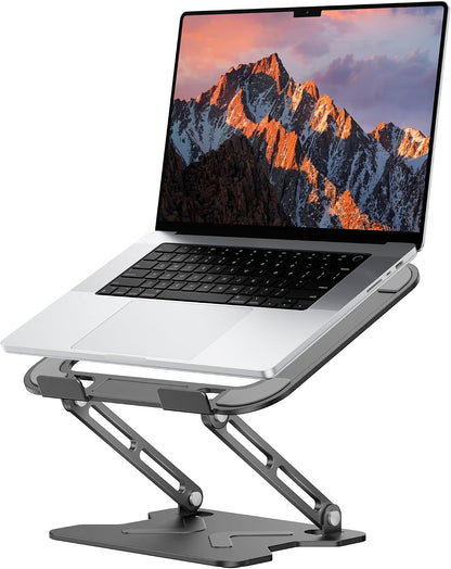 Adjustable Laptop Stand for Desk, Metal Foldable Laptop Riser, Pink