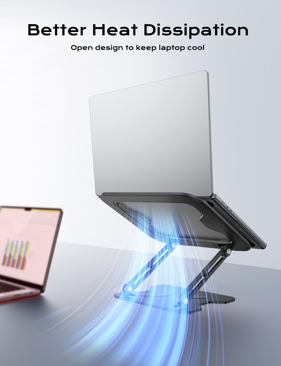 Adjustable Laptop Stand for Desk, Metal Foldable Laptop Riser, Pink