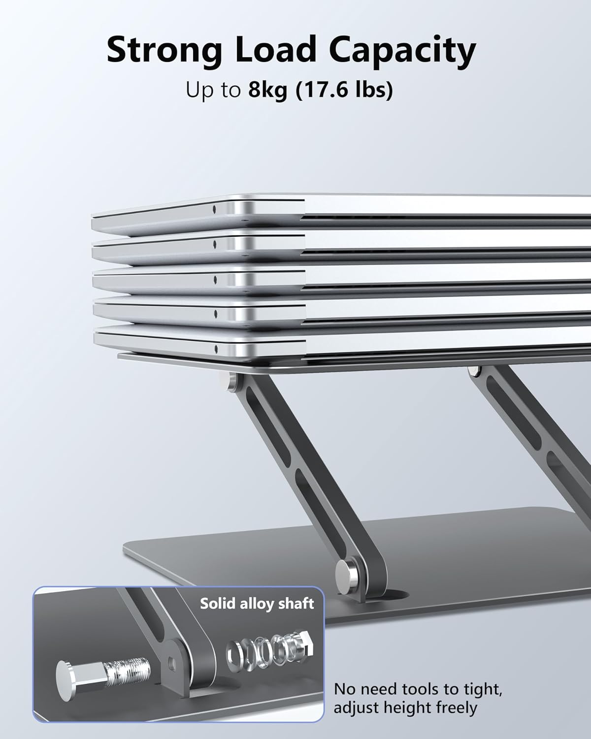 Adjustable Laptop Stand for Desk, Metal Foldable Laptop Riser, Pink