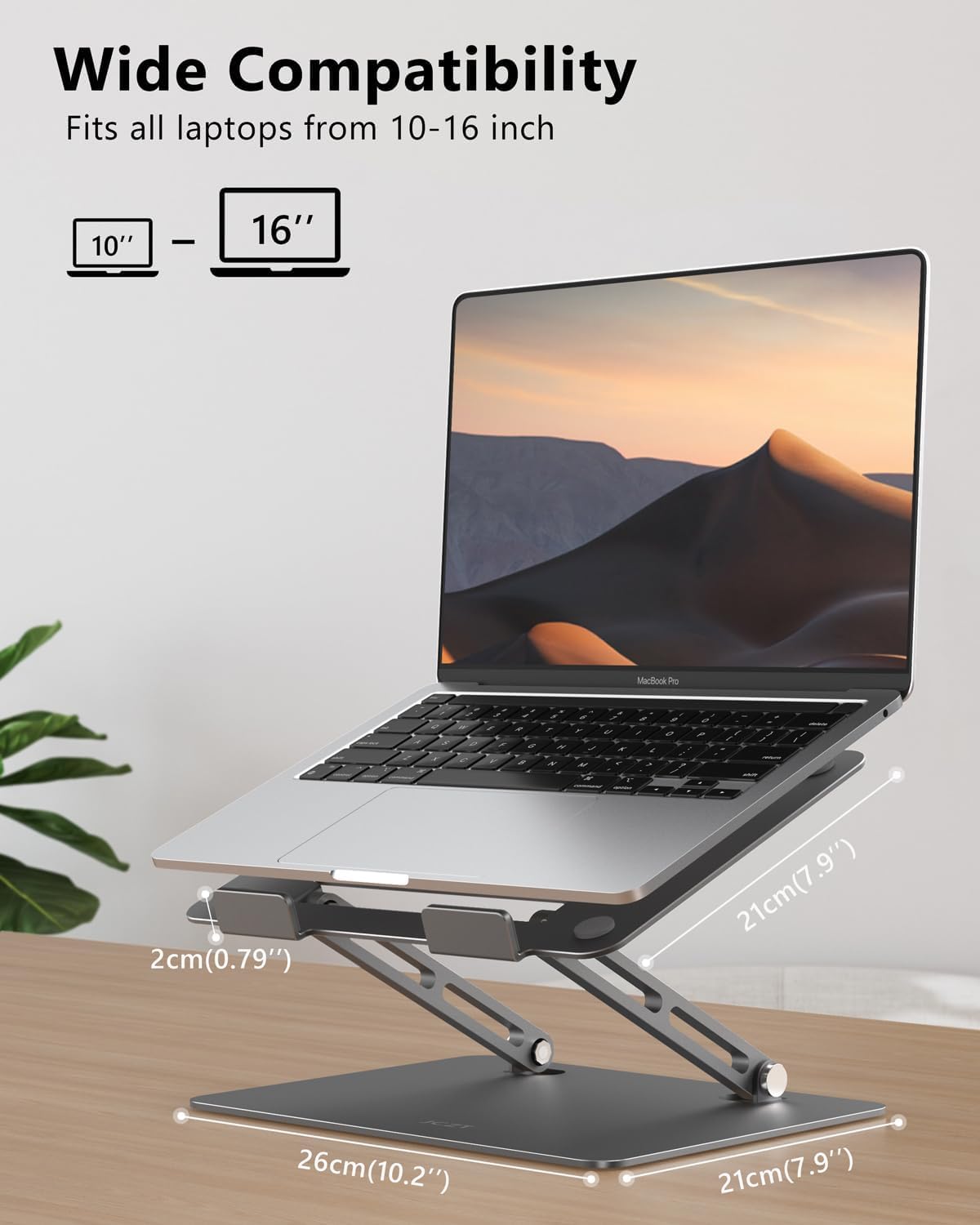 Adjustable Laptop Stand for Desk, Metal Foldable Laptop Riser, Pink