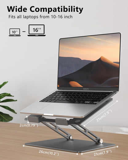 Adjustable Laptop Stand for Desk, Metal Foldable Laptop Riser, Pink