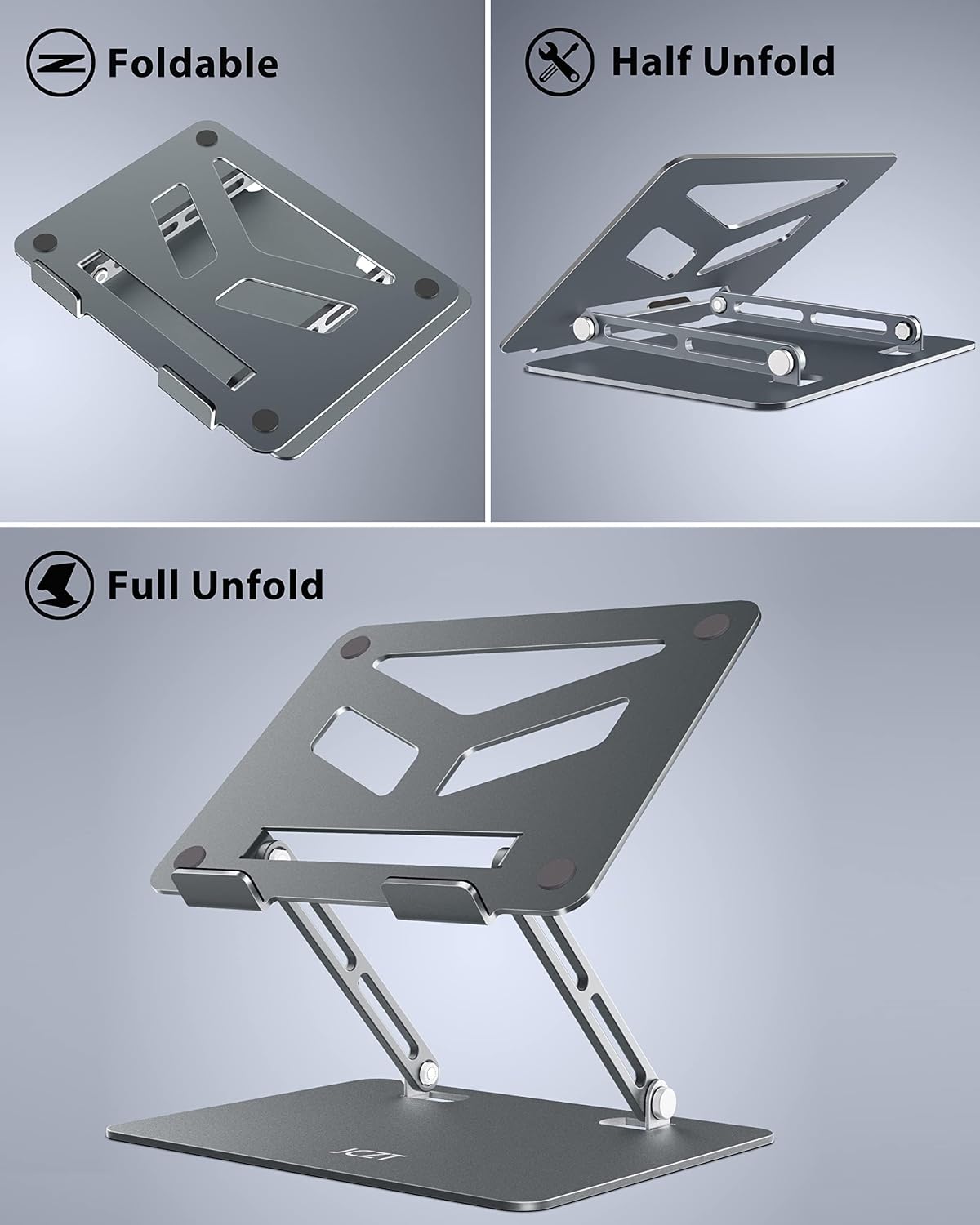 Adjustable Laptop Stand for Desk, Metal Foldable Laptop Riser, Pink