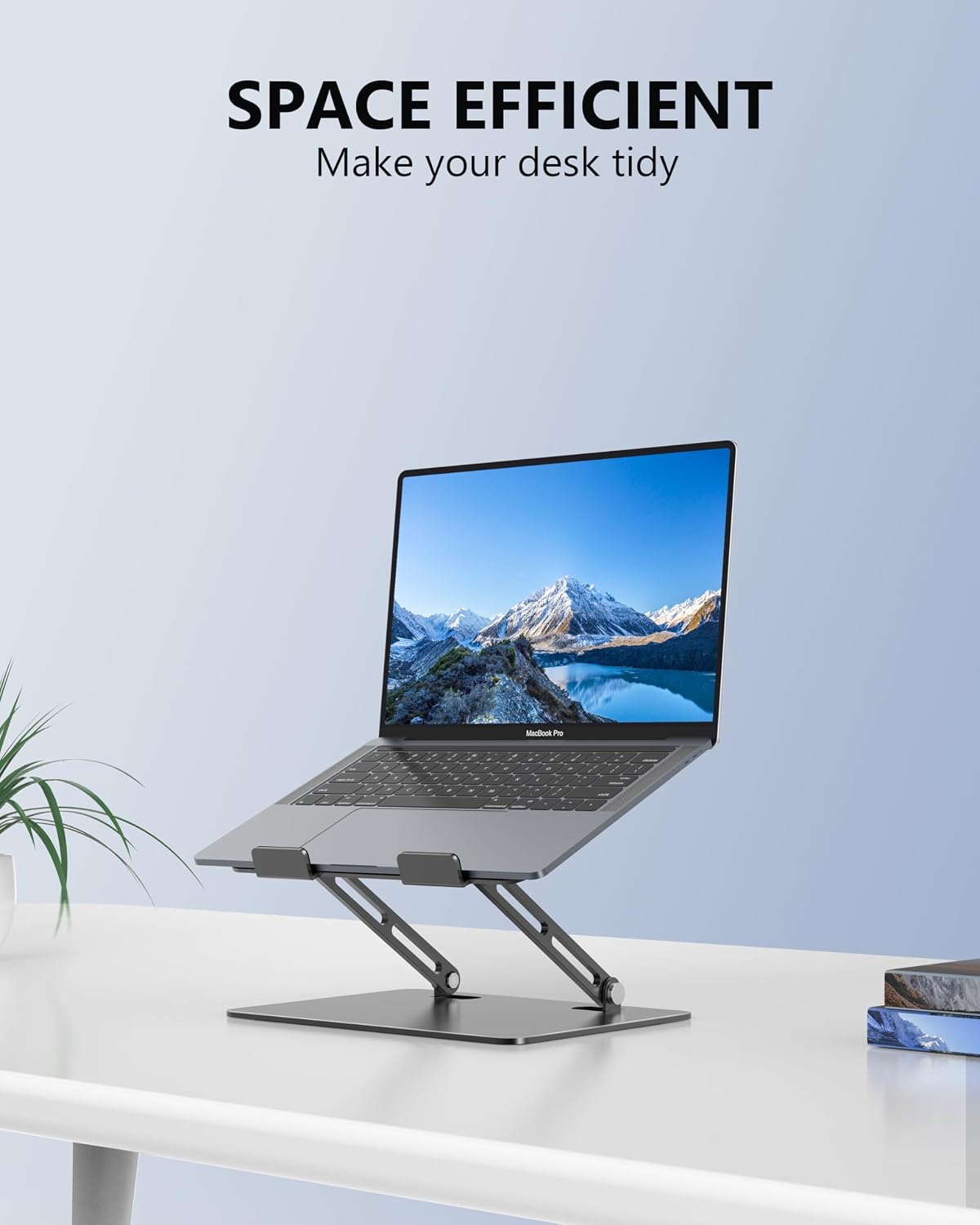 Adjustable Laptop Stand for Desk, Metal Foldable Laptop Riser, Pink