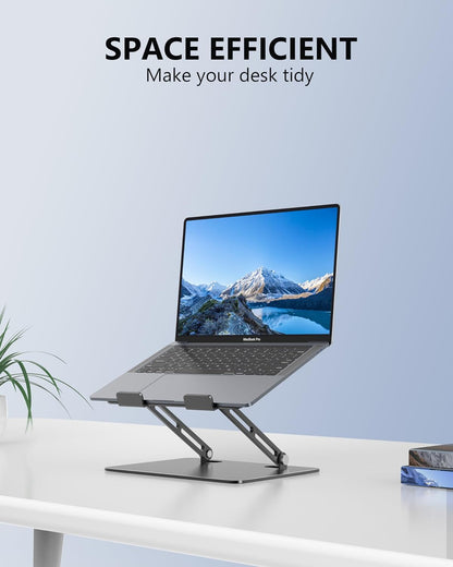 Adjustable Laptop Stand for Desk, Metal Foldable Laptop Riser, Pink