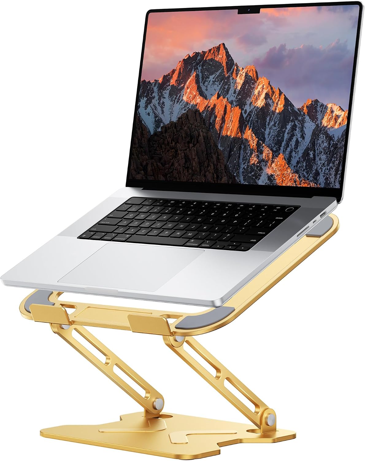 Adjustable Laptop Stand for Desk, Metal Foldable Laptop Riser, Pink