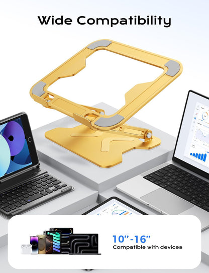 Adjustable Laptop Stand for Desk, Metal Foldable Laptop Riser, Pink