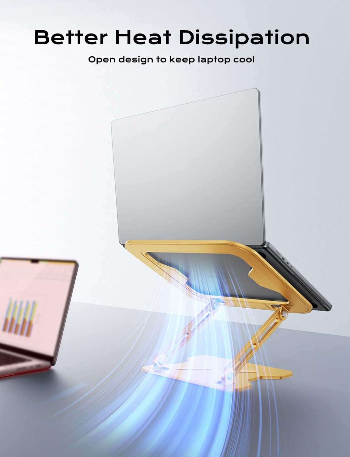 Adjustable Laptop Stand for Desk, Metal Foldable Laptop Riser, Pink