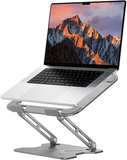 Adjustable Laptop Stand for Desk, Metal Foldable Laptop Riser, Pink