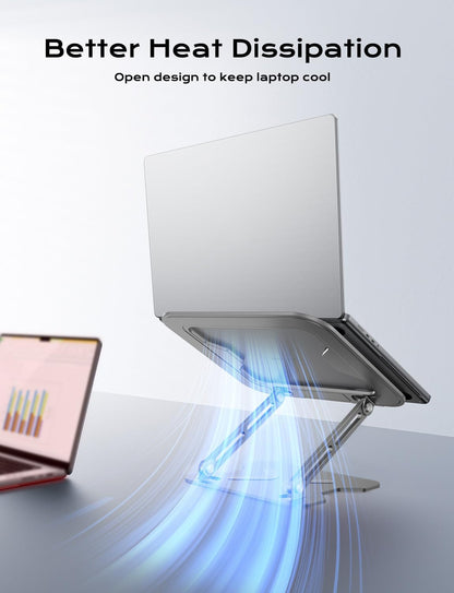 Adjustable Laptop Stand for Desk, Metal Foldable Laptop Riser, Pink
