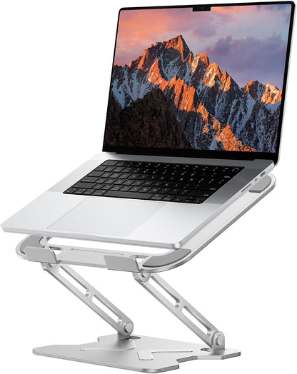 Adjustable Laptop Stand for Desk, Metal Foldable Laptop Riser, Pink