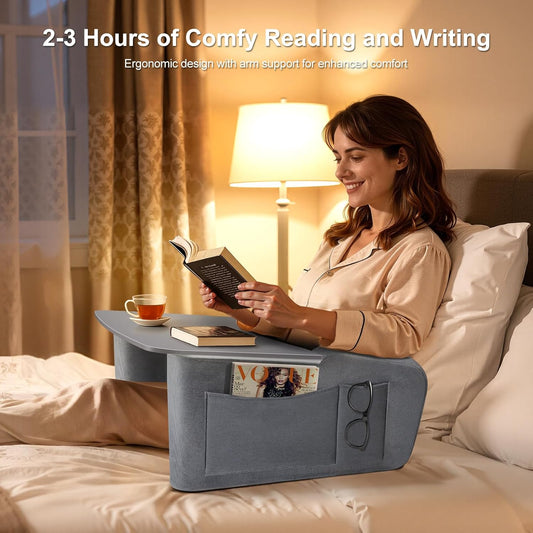 Wooden Lap Desk Pillow for Laptop with Arm Rests for Bed & Couch