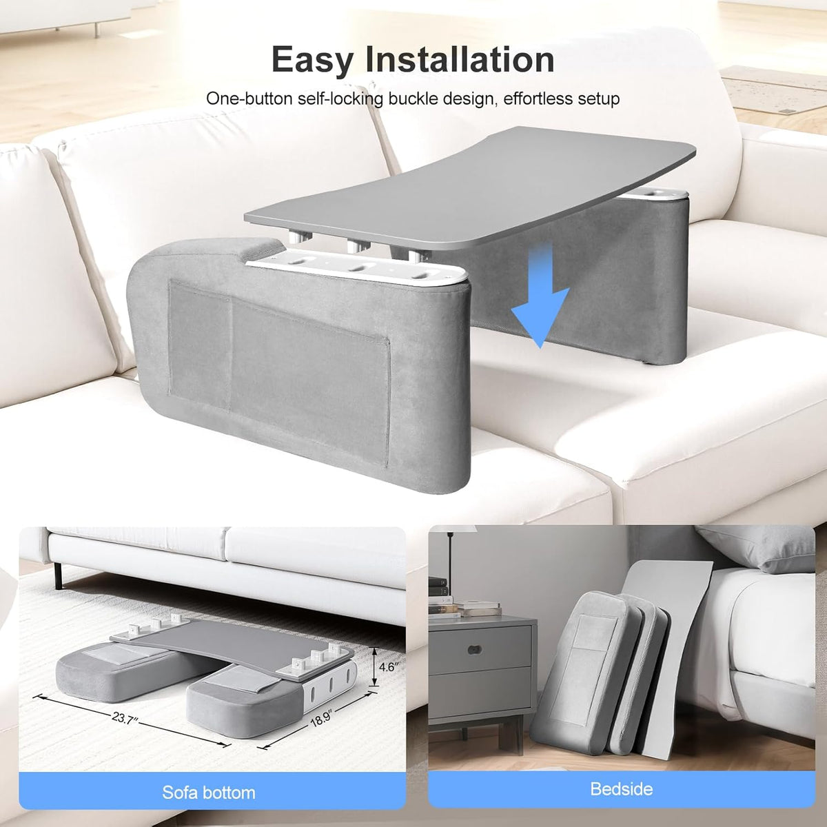 Wooden Lap Desk Pillow for Laptop with Arm Rests for Bed & Couch