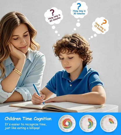 Visual Timer Kids 60 Minute Countdown, Non-Ticking Classroom Timer