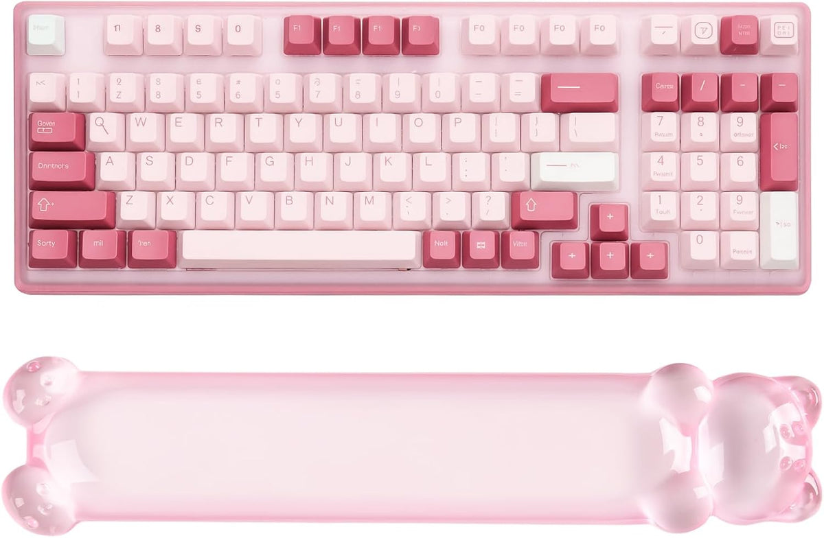 Clear Gel Keyboard Wrist Rest, Pink Bear-Shape Wrist Rest