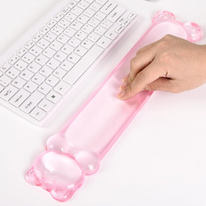 Clear Gel Keyboard Wrist Rest, Pink Bear-Shape Wrist Rest