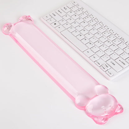 Clear Gel Keyboard Wrist Rest, Pink Bear-Shape Wrist Rest