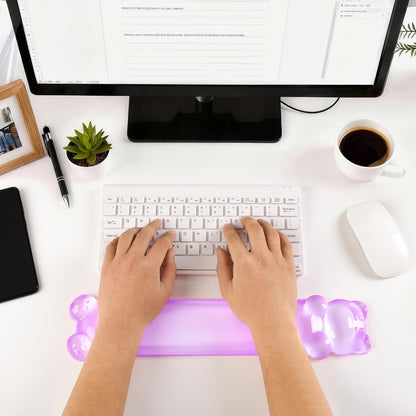Clear Gel Keyboard Wrist Rest, Pink Bear-Shape Wrist Rest