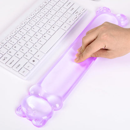 Clear Gel Keyboard Wrist Rest, Pink Bear-Shape Wrist Rest