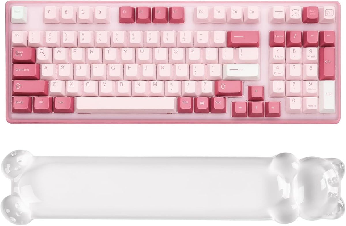 Clear Gel Keyboard Wrist Rest, Pink Bear-Shape Wrist Rest