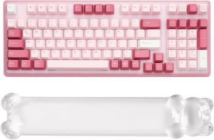 Clear Gel Keyboard Wrist Rest, Pink Bear-Shape Wrist Rest