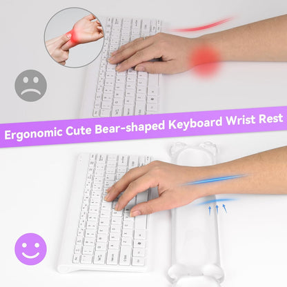 Clear Gel Keyboard Wrist Rest, Pink Bear-Shape Wrist Rest