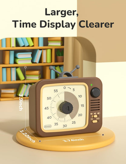 LIORQUE Visual Timer for Kids with Pause, 60 Minute Countdown Timer, Brown