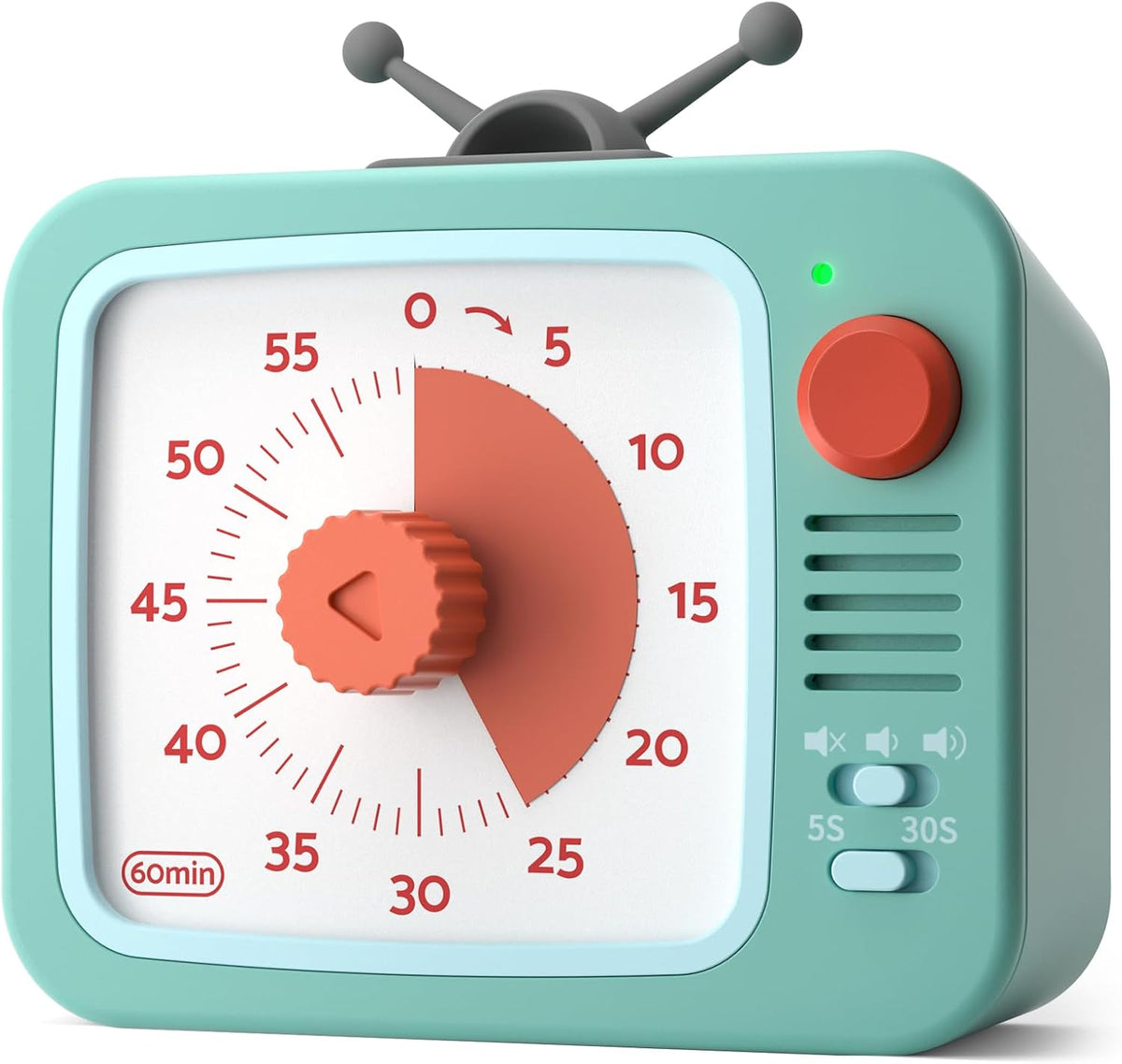 LIORQUE Visual Timer for Kids with Pause, 60 Minute Countdown Timer, Brown