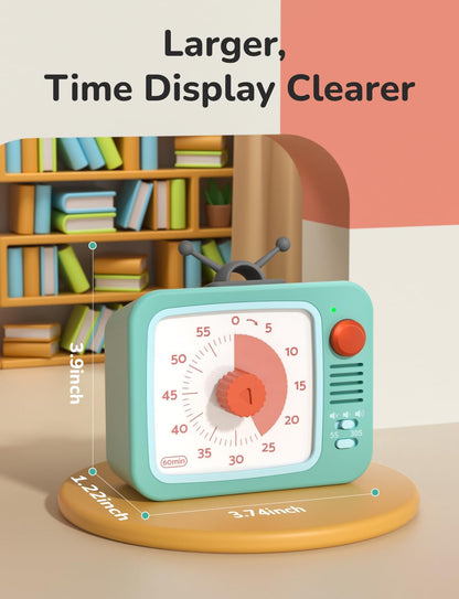 LIORQUE Visual Timer for Kids with Pause, 60 Minute Countdown Timer, Brown