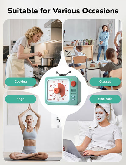 LIORQUE Visual Timer for Kids with Pause, 60 Minute Countdown Timer, Brown