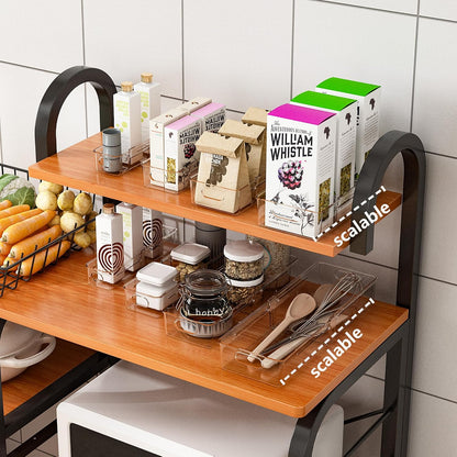 4-in-1 Expandable Drawer Organizer Set, Adjustable Clear Bins