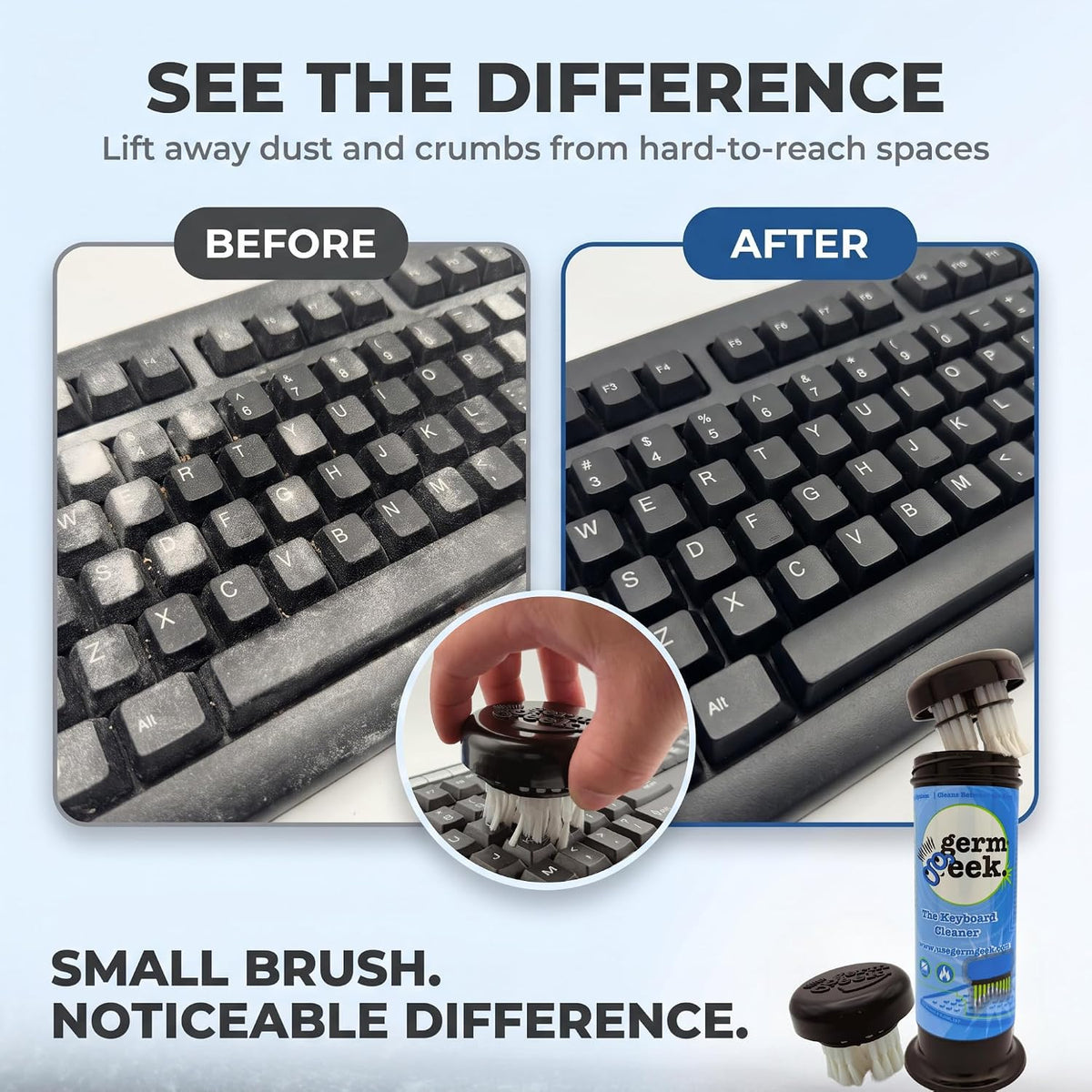 Keyboard & Electronics Cleaning Kit | Patented Precision Brush | Multi-Purpose Tool for Laptop Phone & AirPods | USA-Made, Eco-Friendly & Safe Computer Cleaner