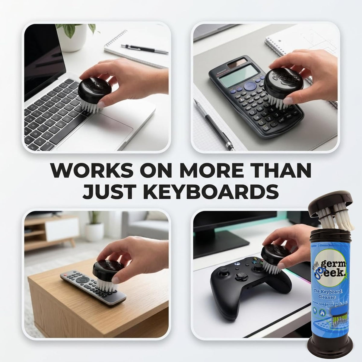 Keyboard & Electronics Cleaning Kit | Patented Precision Brush | Multi-Purpose Tool for Laptop Phone & AirPods | USA-Made, Eco-Friendly & Safe Computer Cleaner
