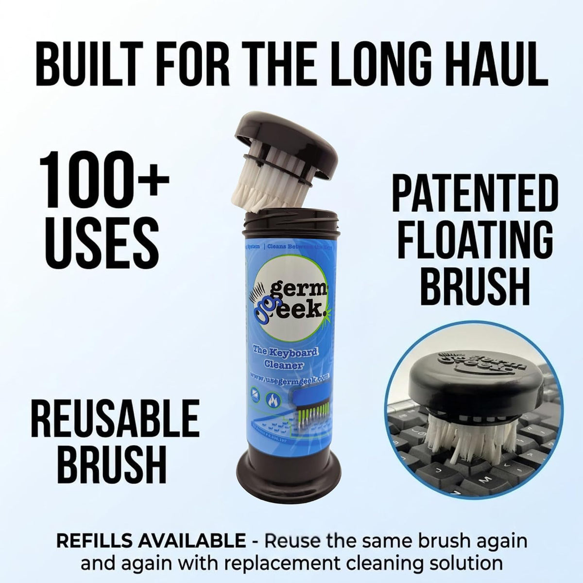 Keyboard & Electronics Cleaning Kit | Patented Precision Brush | Multi-Purpose Tool for Laptop Phone & AirPods | USA-Made, Eco-Friendly & Safe Computer Cleaner