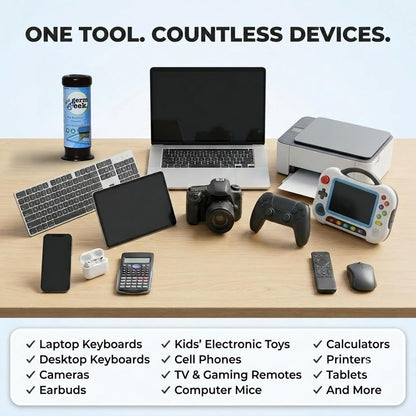 Keyboard & Electronics Cleaning Kit | Patented Precision Brush | Multi-Purpose Tool for Laptop Phone & AirPods | USA-Made, Eco-Friendly & Safe Computer Cleaner