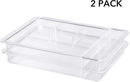 Expandable Shallow Vanity Plastic Makeup Drawer Organizers