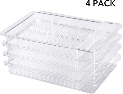 Expandable Shallow Vanity Plastic Makeup Drawer Organizers