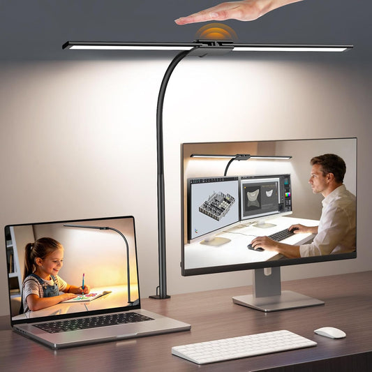 LED Desk Lamp for Home Office, 18W 2000LM Dual Head Architect Lamp