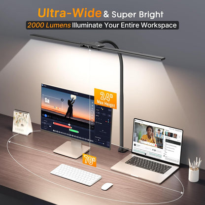 LED Desk Lamp for Home Office, 18W 2000LM Dual Head Architect Lamp
