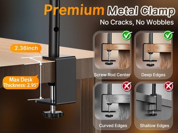 LED Desk Lamp for Home Office, 18W 2000LM Dual Head Architect Lamp
