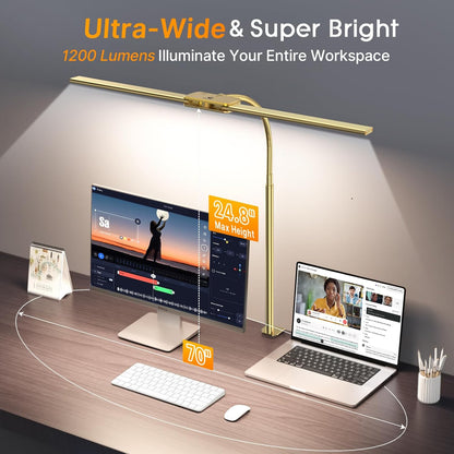 LED Desk Lamp for Home Office, 18W 2000LM Dual Head Architect Lamp