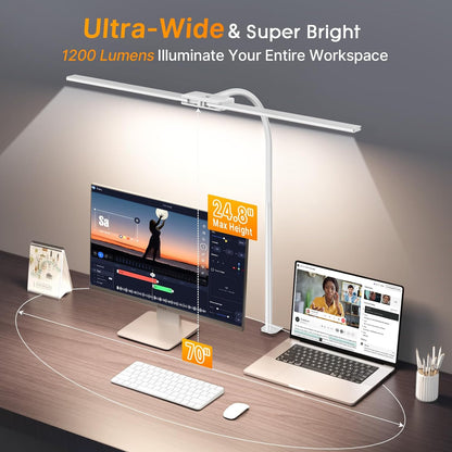 LED Desk Lamp for Home Office, 18W 2000LM Dual Head Architect Lamp