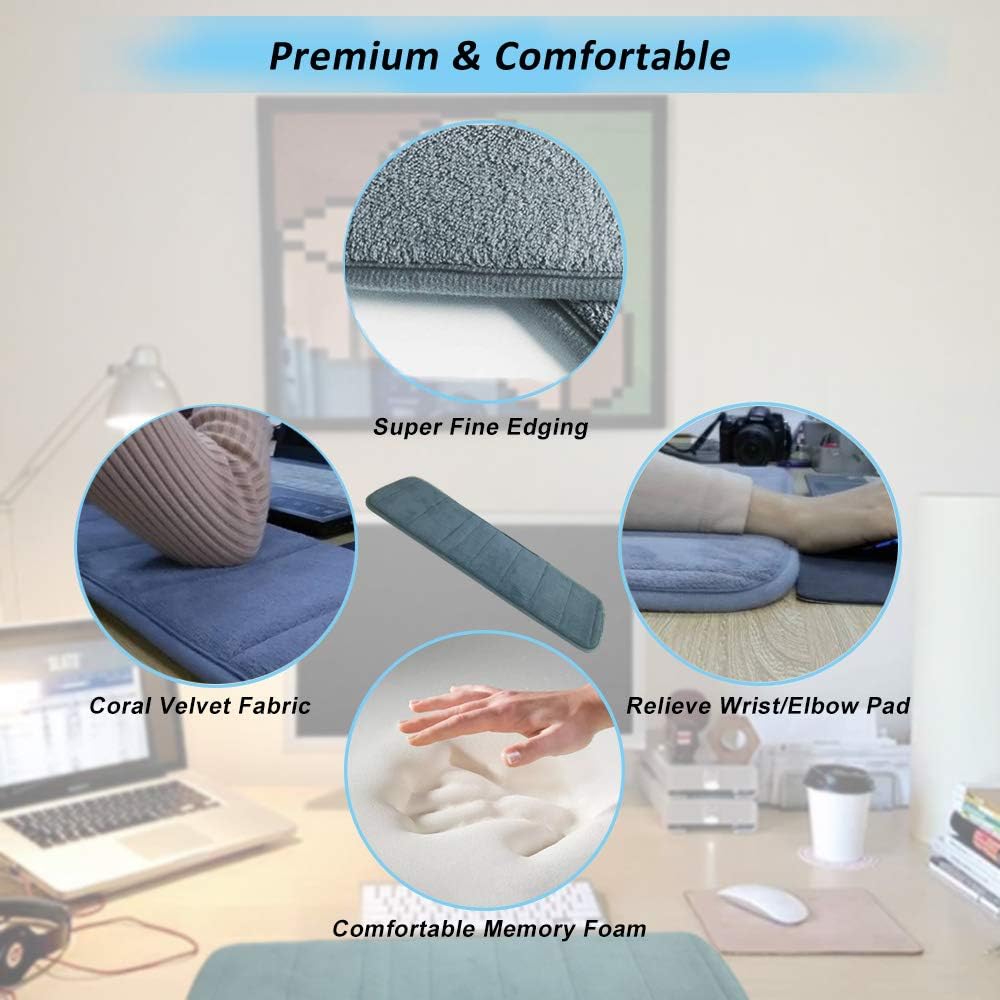 CREATIEE-PRO Upgraded Computer Wrist Elbow Pad Desktop Keyboard Arm Rest