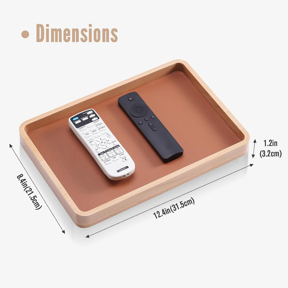 Wood Valet Tray for Men, Key Tray, Desk & Nightstand -DarkBrown