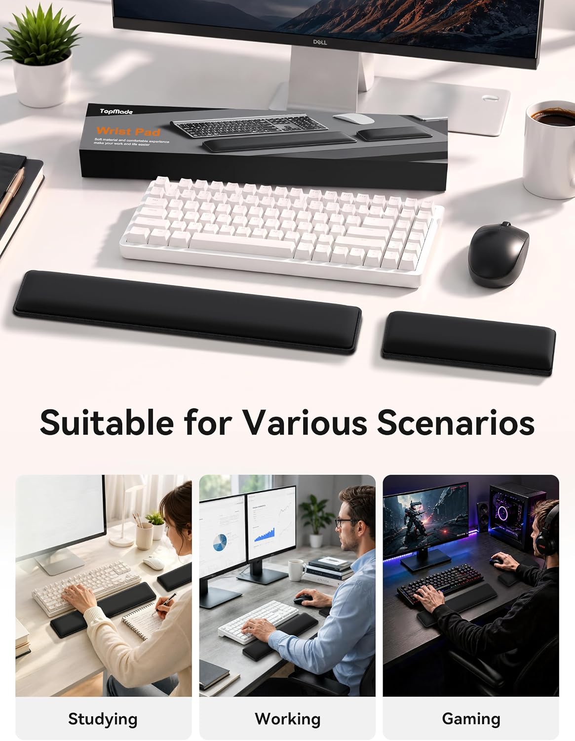 Cooling Gel Keyboard Wrist Rest, Ergonomic 17.13” Full-Size Wrist Support